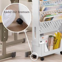 Lade das Bild in den Galerie-Viewer, Creliv Bücherregal Rollregal, Schulanfang, Lernpartner für Arbeitzimmer &amp; Garderobe, Leichtes Bewegen, flexible Anordnung
