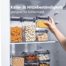 Lade das Bild in den Galerie-Viewer, CRELIV Vorratsdose 6 Stück für KÜCHE, Aufbewahrungsbox aus Plastik mit Deckel, Luftdicht &amp; Stapelbar, BPA Frei, schön Geschenkbox verpackt, 1 Packung, 6-tlg., Kühlschrank geeignet
